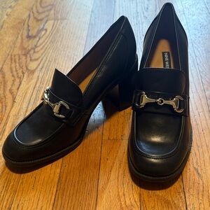 Nine West Black Loafers with Gold Accent